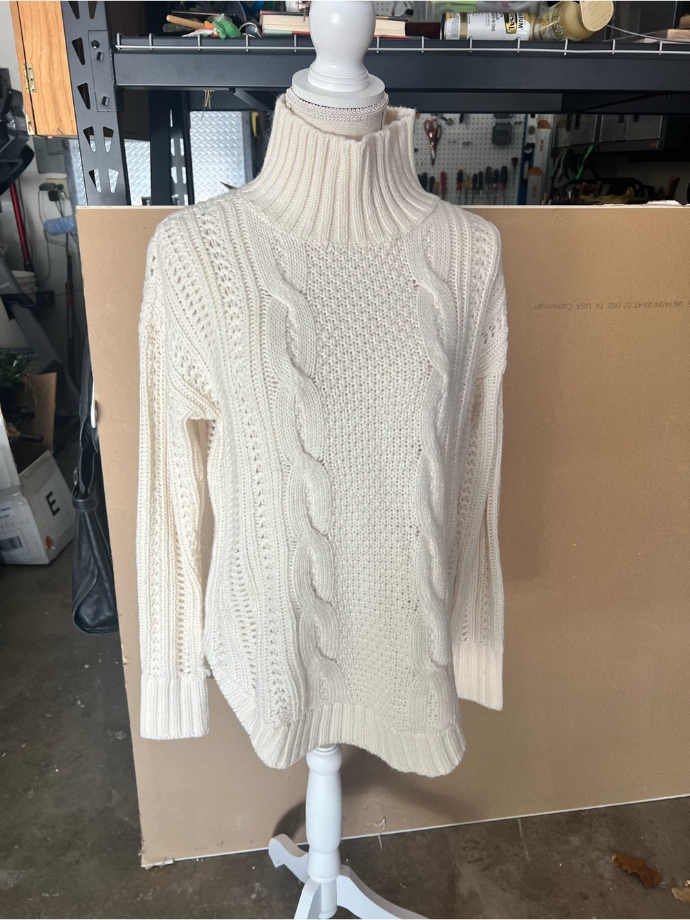 Victoria's Secret Cream Cable Turtleneck Sweater